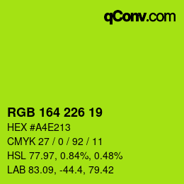 Color code: RGB 164 226 19 | qconv.com