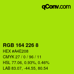 Farbcode: RGB 164 226 8 | qconv.com