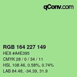 Color code: RGB 164 227 149 | qconv.com