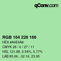Color code: RGB 164 228 166 | qconv.com