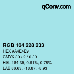 Color code: RGB 164 228 233 | qconv.com