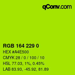 Color code: RGB 164 229 0 | qconv.com
