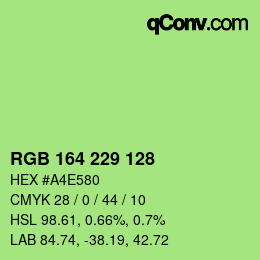 Código de color: RGB 164 229 128 | qconv.com
