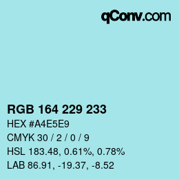 Color code: RGB 164 229 233 | qconv.com