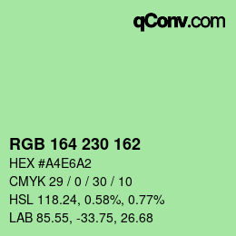 カラーコード: RGB 164 230 162 | qconv.com