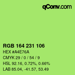 Color code: RGB 164 231 106 | qconv.com