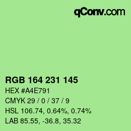 Color code: RGB 164 231 145 | qconv.com