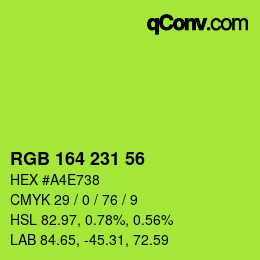 Color code: RGB 164 231 56 | qconv.com