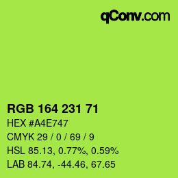 Color code: RGB 164 231 71 | qconv.com