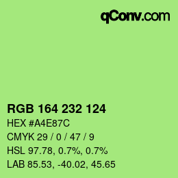 Color code: RGB 164 232 124 | qconv.com