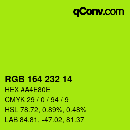 Color code: RGB 164 232 14 | qconv.com