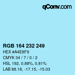 Color code: RGB 164 232 249 | qconv.com