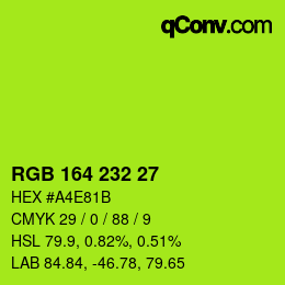 Color code: RGB 164 232 27 | qconv.com