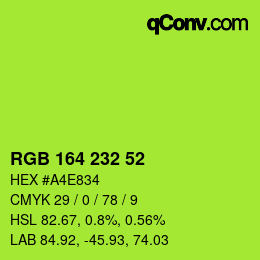Color code: RGB 164 232 52 | qconv.com