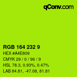 Color code: RGB 164 232 9 | qconv.com