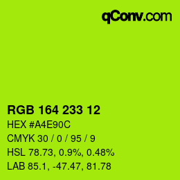 Color code: RGB 164 233 12 | qconv.com