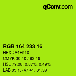 Color code: RGB 164 233 16 | qconv.com