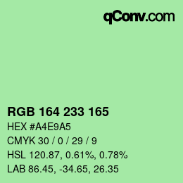 Color code: RGB 164 233 165 | qconv.com