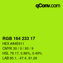 Color code: RGB 164 233 17 | qconv.com