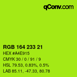 Color code: RGB 164 233 21 | qconv.com