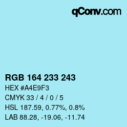 Color code: RGB 164 233 243 | qconv.com