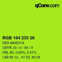 Color code: RGB 164 233 26 | qconv.com
