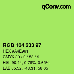 Color code: RGB 164 233 97 | qconv.com