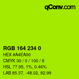 Color code: RGB 164 234 0 | qconv.com