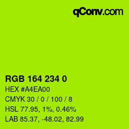 Color code: RGB 164 234 0 | qconv.com