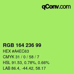 Color code: RGB 164 236 99 | qconv.com
