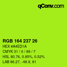 Color code: RGB 164 237 26 | qconv.com