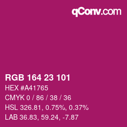 Color code: RGB 164 23 101 | qconv.com