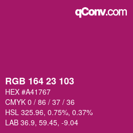 Farbcode: RGB 164 23 103 | qconv.com