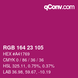 Farbcode: RGB 164 23 105 | qconv.com