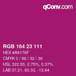 Color code: RGB 164 23 111 | qconv.com