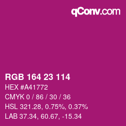Color code: RGB 164 23 114 | qconv.com