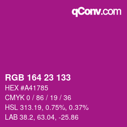 Color code: RGB 164 23 133 | qconv.com
