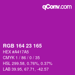 Color code: RGB 164 23 165 | qconv.com