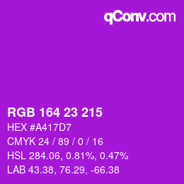 Color code: RGB 164 23 215 | qconv.com