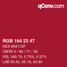 Color code: RGB 164 23 47 | qconv.com