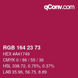 Color code: RGB 164 23 73 | qconv.com