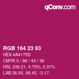 Color code: RGB 164 23 93 | qconv.com