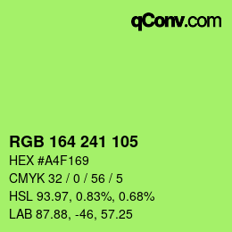 Color code: RGB 164 241 105 | qconv.com