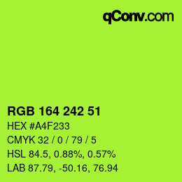 Color code: RGB 164 242 51 | qconv.com