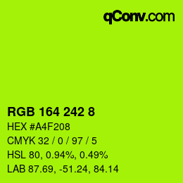 Color code: RGB 164 242 8 | qconv.com