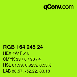 Color code: RGB 164 245 24 | qconv.com