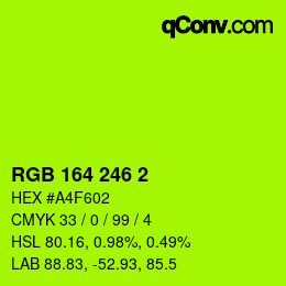 Color code: RGB 164 246 2 | qconv.com