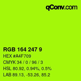 Color code: RGB 164 247 9 | qconv.com