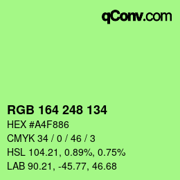 Color code: RGB 164 248 134 | qconv.com