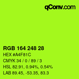 Color code: RGB 164 248 28 | qconv.com